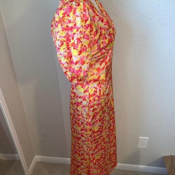 Lini Pink Amalia V Neck Midi Dress Size XS - Picture 3 of 12